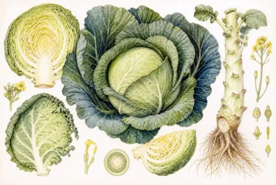 Botanical Cabbage Plate(grok) jigsaw puzzle