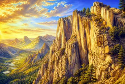 Luminous Mountain Wall(grok)