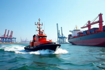 Harbor Tug Pushing(flux Dev)