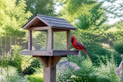 Cardinal at Feeder(grok)