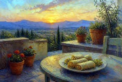 Impressionist Dusk Patio