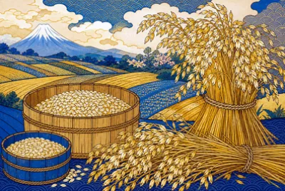Ukiyo Grain Sheaves(grok) jigsaw puzzle