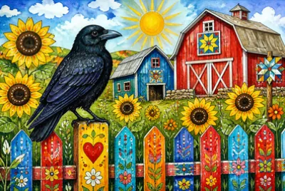 Folk Fence Crow(grok)