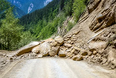 Landslide Blocked Road(grok)
