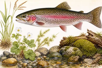 Botanical Trout Plate(grok)