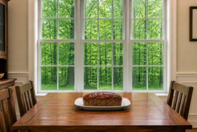 Tavolo da pane illuminato dalla finestra