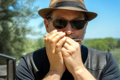 Adult Playing Harmonica(grok)