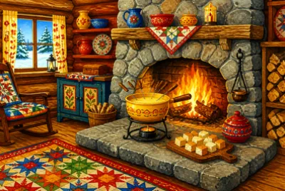 Folk Cabin Hearth
