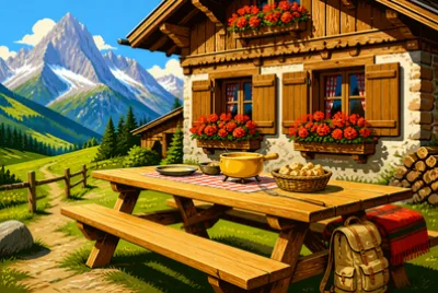 Vintage Chalet-bänk