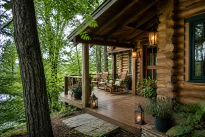 Overcast Cabin Porch
