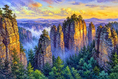 Dusk Rock Pillars