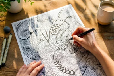 Hands Drawing Ink(grok)