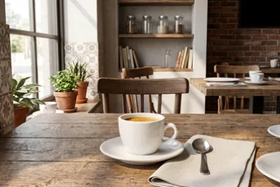 Espresso Cup Cafe Table Day