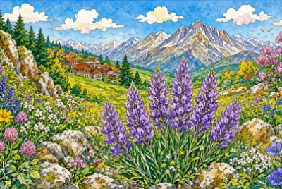 Folk Astragalus Meadow