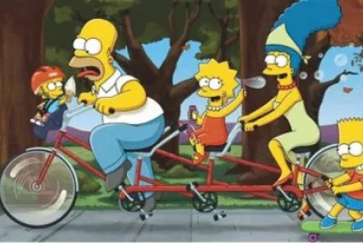 los simsons montando cicla jigsaw puzzle