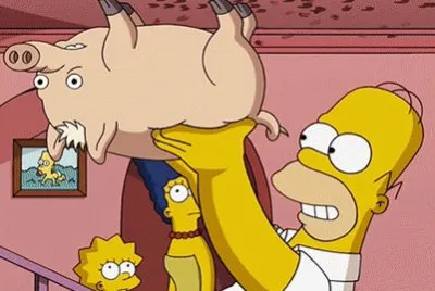 homero ayuda al puerco a escalar