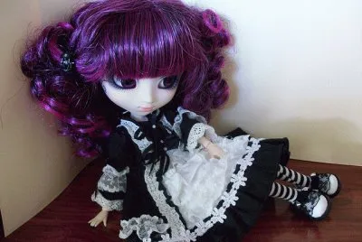 Gothic Doll with Purple Hair