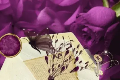 Vintage Purple Roses-Art