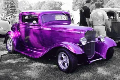 Vintage  Purple Car