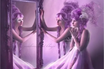 Two Women in Lilac-Fantasy Art