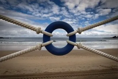 life belt on the beach