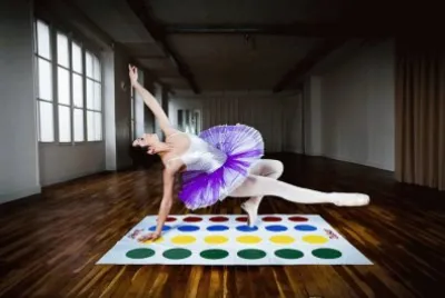 Ballerina Playing Twister