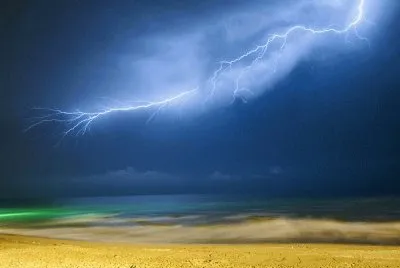 lightning over the caspian sea