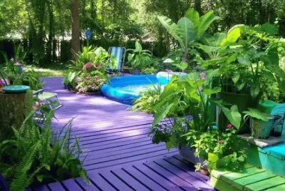 Backyard Purple Decking