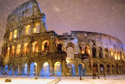 Colosseum in snow