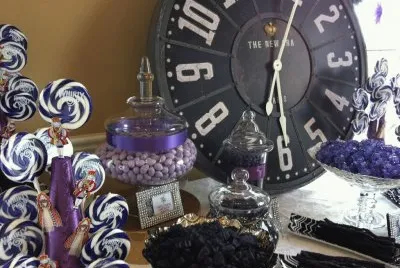 Purple Mad Hatter Candy Table