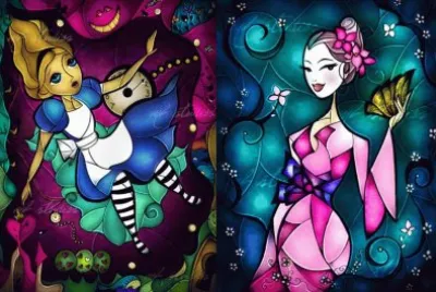 Stained-glass Alice Mulan