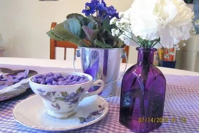 Tea Cup and Purple Bottle