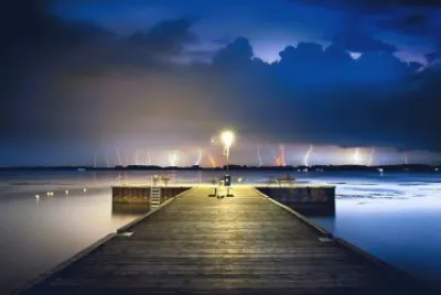 fireworks and lightning