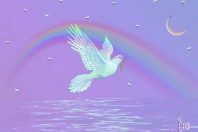 Soaring White Dove-Art