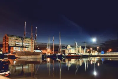 Gloucester docks at night