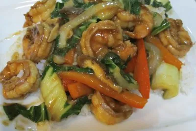 shrimp with veggies