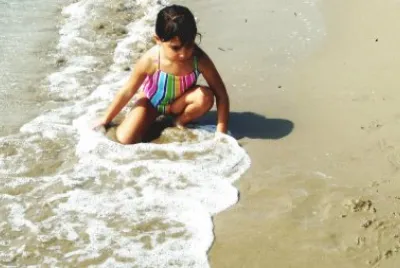 en la playa