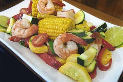 shrimp with end of summer veggies jigsaw puzzle
