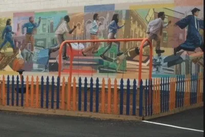 school yard mural