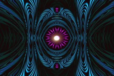 abstract blue and pink jigsaw puzzle