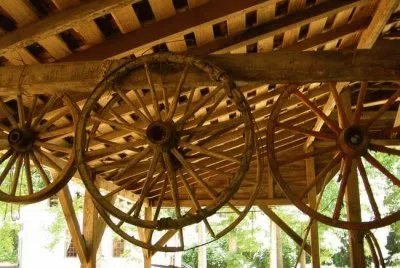 old stagecoach wheels