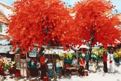 Flower Market at Noon
