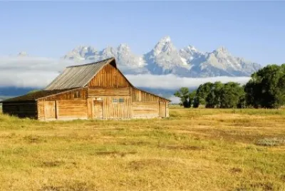 fall on mountain farm