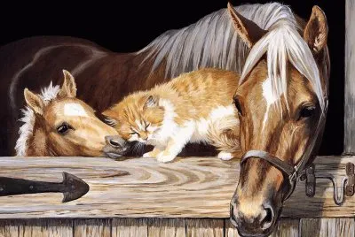 Horse and cat jigsaw puzzle