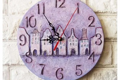 Purple Art Deco Clock
