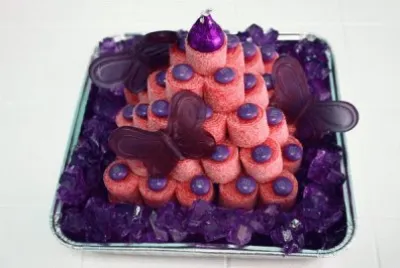 Clever Display of Purple Candy Treats