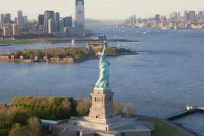 Statue of Liberty, Yersey city and Hudson river