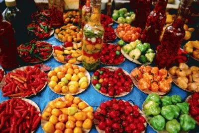 Peppers for sale at the Ipanema Market  Brasil