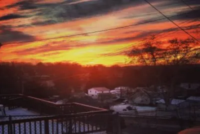 Crisp morning clouds over Ellwood City Pa.