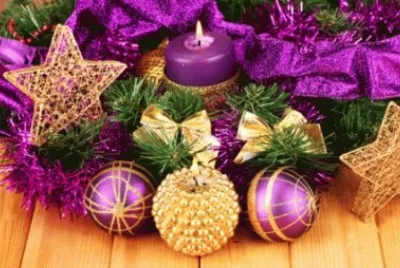 Purple and Golden Ornaments
